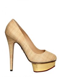 Charlotte Olympia | Natural 140mm Straw & Mirror Platform Pumps | Lyst