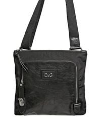 Dolce & Gabbana | Black Nylon and Bufalo Flat Shoulder Bag for Men | Lyst