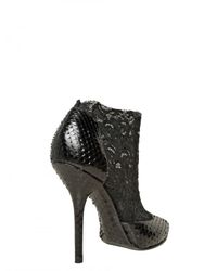 Dolce & Gabbana | Black 110mm Python & Lace Pointy Low Boots | Lyst