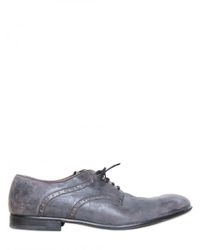 Dolce & Gabbana | Gray Paul Newman Washed Leather Lace-up Shoes for Men | Lyst