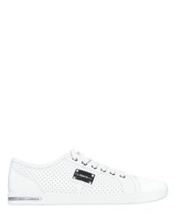 Dolce & Gabbana | White Metal Plaquet Calf Sneakers for Men | Lyst