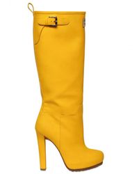 DSquared² | Yellow 120mm Wellington Leather Boots | Lyst