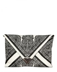 Etro | Black Printed Leather Clutch | Lyst