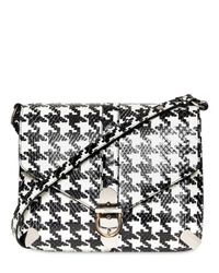 Ferragamo | Black Houndstooth Print Python Shoulder Bag | Lyst