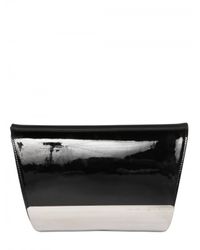 Giuseppe Zanotti | Black Patent and Metallic Frame Clutch | Lyst
