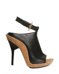 Givenchy | Black 120mm Leather Open Toe Bootie Sandals | Lyst