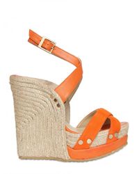 Jimmy Choo | Orange 140mm Perry Criss Cross Wedges | Lyst