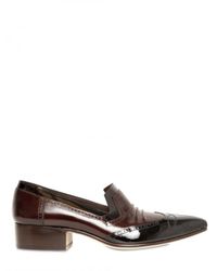 John Galliano | Black 4cm Shiny and Matt Leather Loafers for Men | Lyst