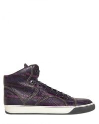 Lanvin | Purple Snake Skin High Top Sneakers for Men | Lyst