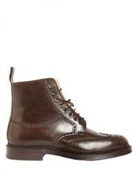 Ralph Lauren | Brown Brogue Style Cordovan Low Boots for Men | Lyst