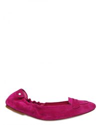 Ralph Lauren | Purple Suede Ballerina Flats | Lyst