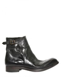 Silvano Sassetti | Black Horse Leather Belted Low Boots for Men | Lyst