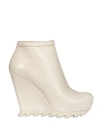 Camilla Skovgaard | White 120mm Suede Low Boots Wedges | Lyst