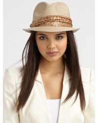 Eugenia Kim | Natural Craig Sequin Accented Straw Fedora | Lyst