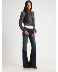 Theory | Blue Myleen Cropped Tweed Jacket | Lyst