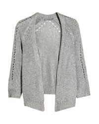 Vince | Metallic Knitted Cardigan | Lyst