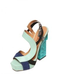Aperlai | Multicolor 140mm Suede & Leather Elasticated Sandal | Lyst