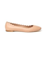 Chloé | Brown Scalloped Ballet Flat | Lyst
