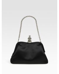 Prada | Black Raso Satin Bag with Monkey Closure | Lyst