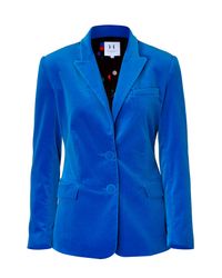 Halston | Electric Blue Velvet Blazer | Lyst
