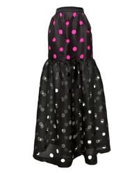 Prabal Gurung | Black Punched Flounce Skirt | Lyst