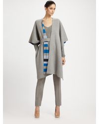 Akris | Gray Wool Poncho Cardigan | Lyst
