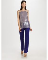 Reed Krakoff | Purple Paillette-embellished Silk Top | Lyst