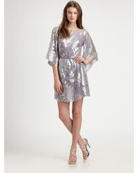 Kay Unger | Purple Silk Kimono Dress | Lyst