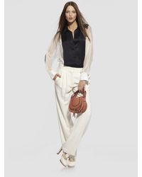 Chloé | Natural Bi-color Silk Blouse | Lyst