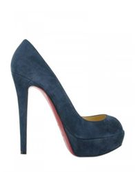 Christian Louboutin | Blue 140mm Banana Suede Open Toe Pumps | Lyst