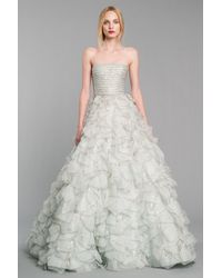 Oscar de la Renta | Blue Strapless Gown | Lyst