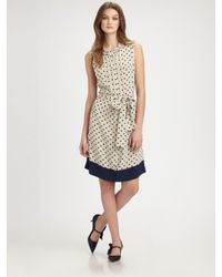 Tory Burch | Natural Graham Silk Dress | Lyst
