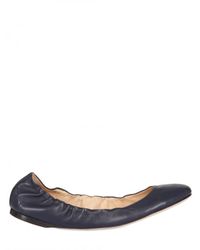 Jil Sander | Blue Leather Ballerina Flats | Lyst