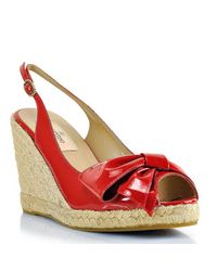 Valentino | Red Mena Patent Espadrille Slingback | Lyst