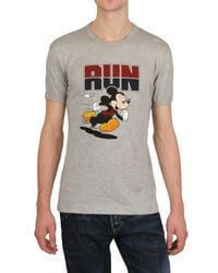 Dolce & Gabbana | Gray Mickey Mouse Run Cotton Jersey T-shirt for Men | Lyst