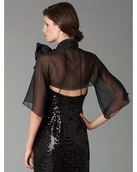 Teri Jon | Black Chiffon Shrug | Lyst