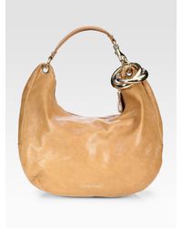 Jimmy Choo | Brown Solar Leather Hobo Bag | Lyst