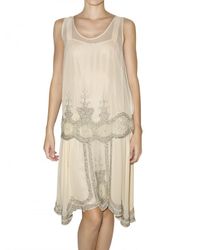 Mes Demoiselles | Natural Embroidered Two Piece Georgette Dress | Lyst