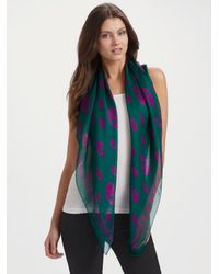 Alexander McQueen | Green Skull Silk Chiffon Scarf | Lyst