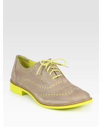 Cole Haan | Gray Alisa Leather Oxfords | Lyst