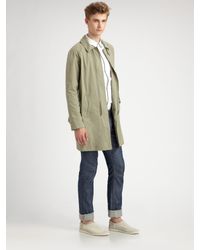 Band of Outsiders | Green Cotton Trench Coat for Men | Lyst