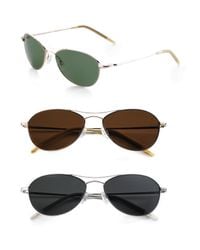 Oliver Peoples | Metallic Aero 57 Polarized Metal Sunglasses | Lyst