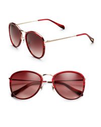 Oliver Peoples | Red J Gold Plastic Overlay Metal Sunglasses | Lyst