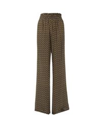 Joie | Natural Charleen Owl-Print Silk Flare-Leg Pants | Lyst