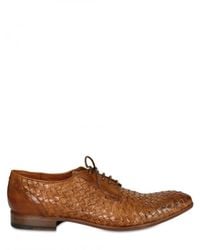 Silvano Sassetti | Brown Woven Kangaroo Leather Lace-up Shoes for Men | Lyst