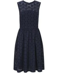 French Connection Blue Orient Eyelets Dress