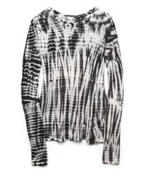 Proenza Schouler | Gray Long Sleeve Tie Dye Tee Shirt in Black/ White | Lyst