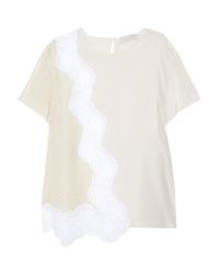 Stella McCartney | Natural Marquis Diamond Silk Lace Top | Lyst
