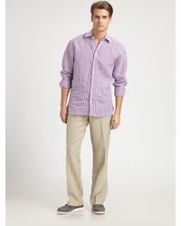Saks Fifth Avenue | Natural Linen Drawstring Pants for Men | Lyst