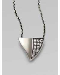 Elizabeth and James | Metallic White Sapphire and Sterling Silver Thorn Necklace/silver | Lyst